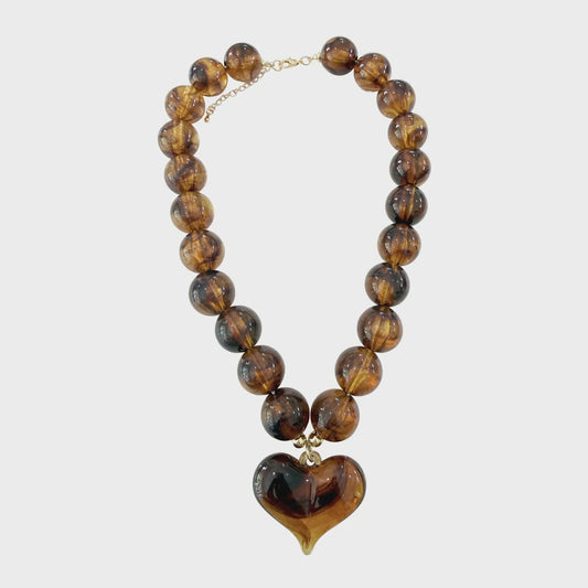 Kaiden Beaded Necklace  - Tortoise