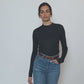 Gina Slim Long Sleeve -Jet Black