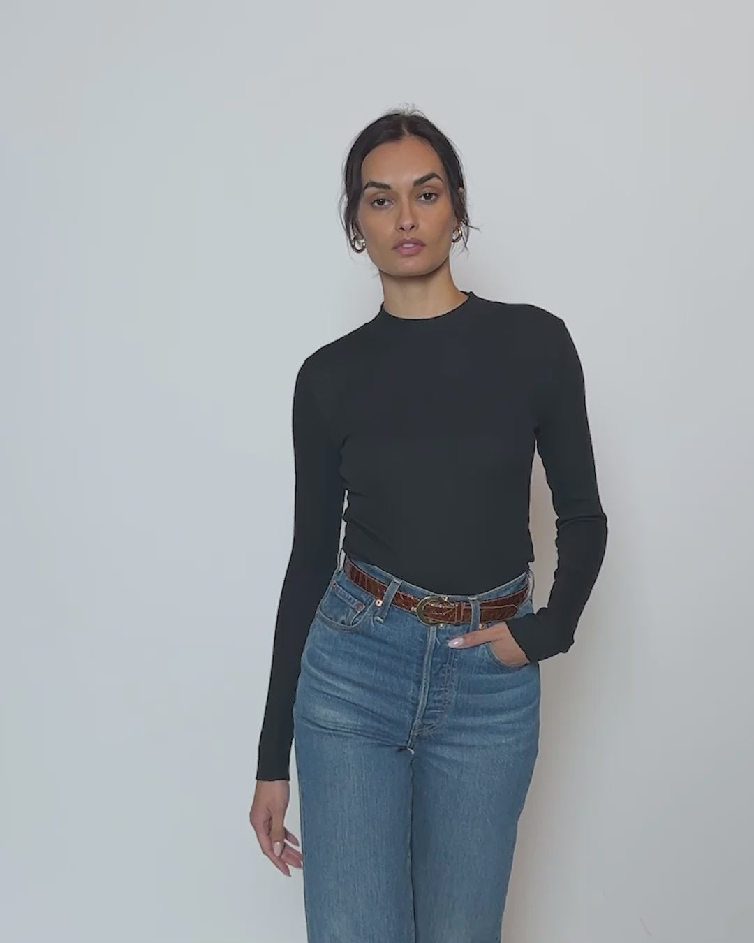 Gina Slim Long Sleeve -Jet Black