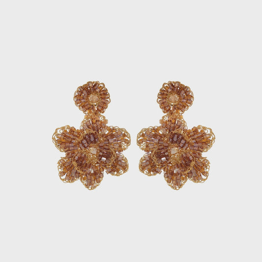 Blossom Mini Earrings - Amber