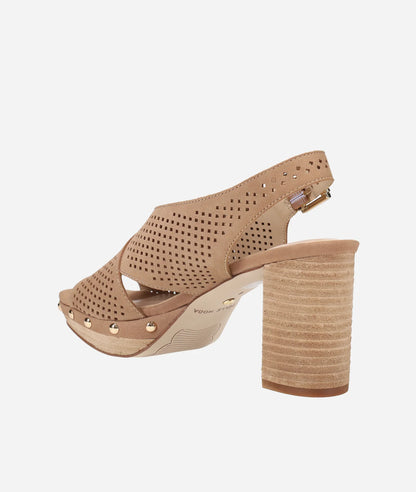 Ambree Heel - Latte Perforated Nubuck