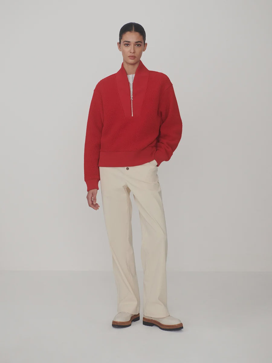 Mumford Half Zip Fleece - Washed Red