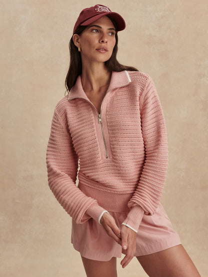 Morwenna Half Zip Knit - Mellow Rose