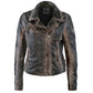 Christy RF Star Leather Jacket - Vintage Black