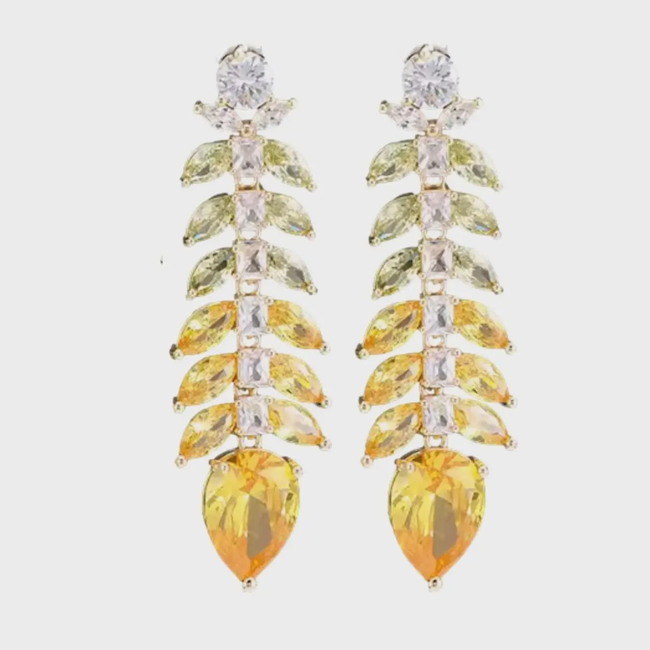 Canary Yellow Ombre Gala Sparkle Earrings