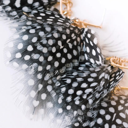 Spotted Feather Tassel Earrings