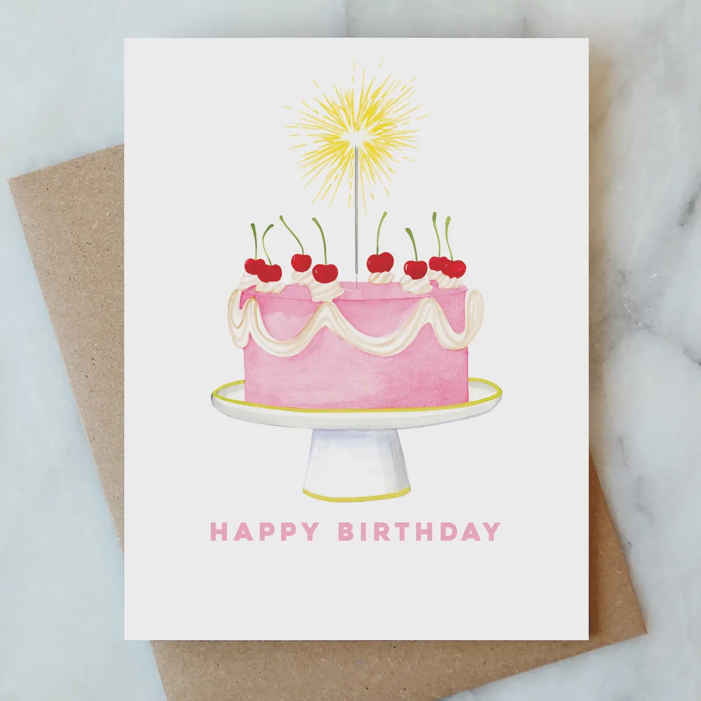 Sparkler Cake Greeting Card