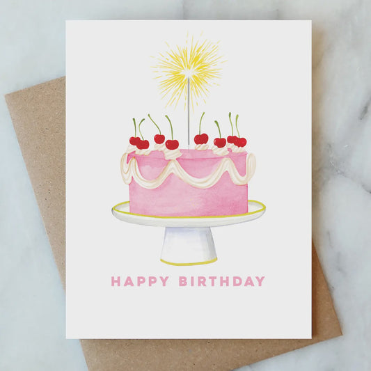 Sparkler Cake Greeting Card