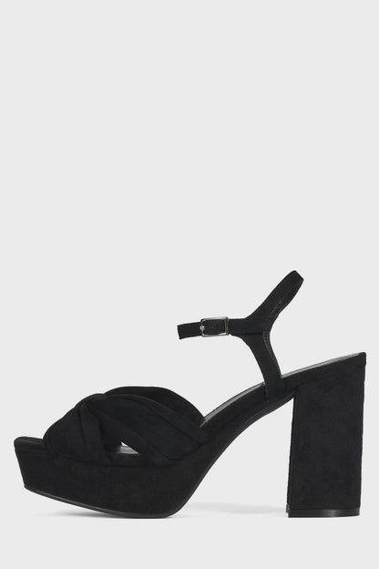 Dalida Platform Sandal - Black Suede