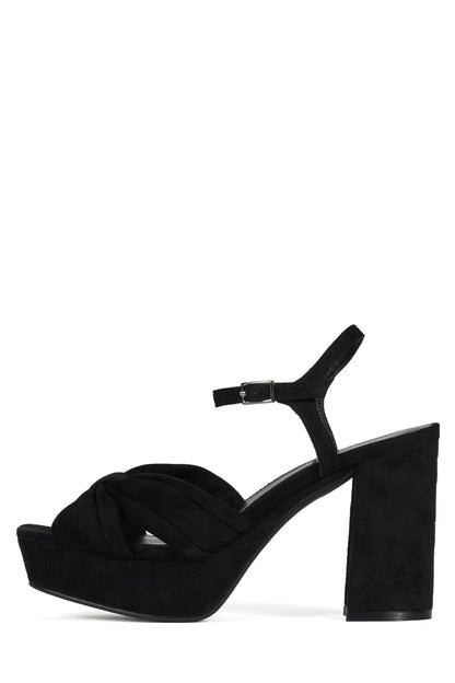 Dalida Platform Sandal - Black Suede