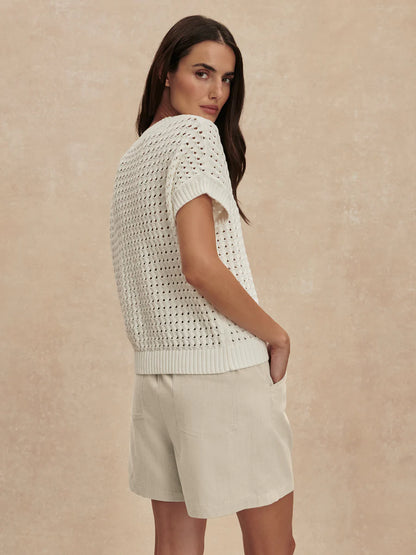 Denny Knit Top - Snow White