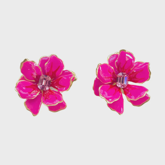 Small Magenta Jewel Box Earrings