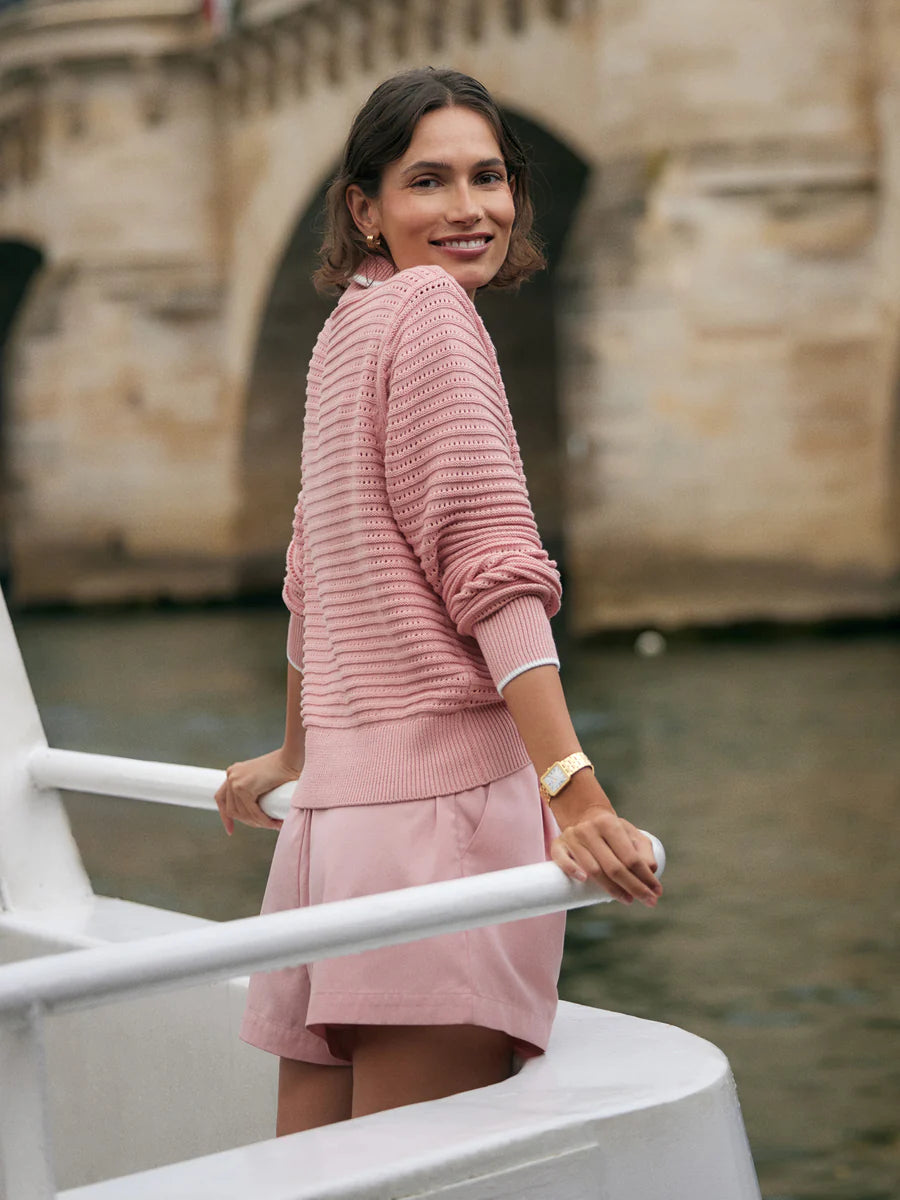 Morwenna Half Zip Knit - Mellow Rose