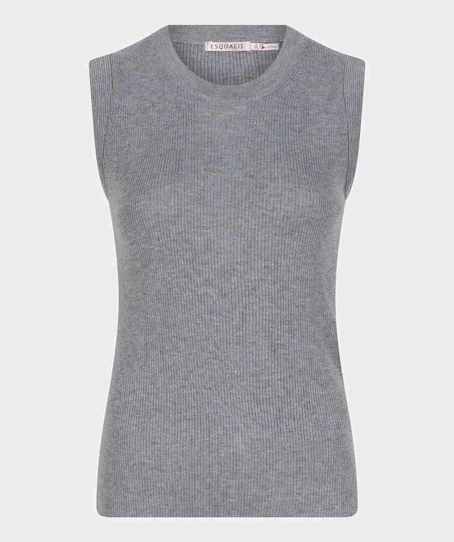 Grey Melange Rib Tank