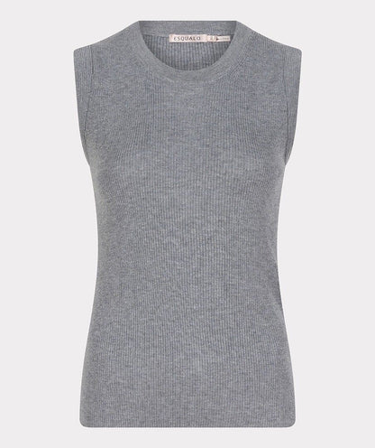 Grey Melange Rib Tank