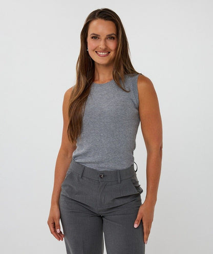 Grey Melange Rib Tank