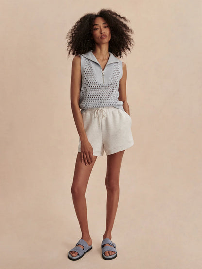 Bains Half Zip Tank - Plein Blue