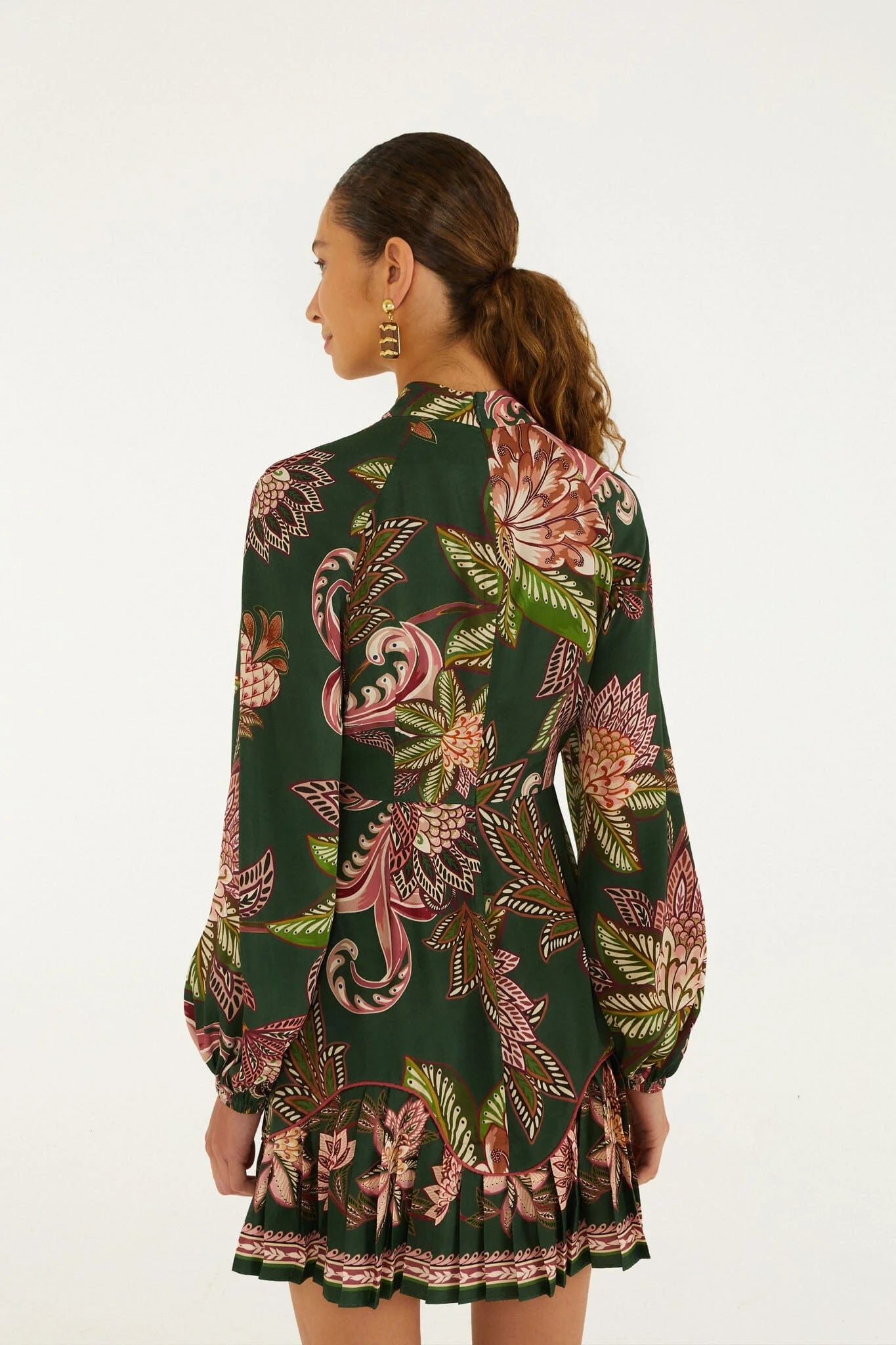 Arabesque Paradise Floral Ruffled Hem Mini Dress