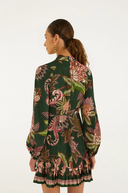 Arabesque Paradise Floral Ruffled Hem Mini Dress