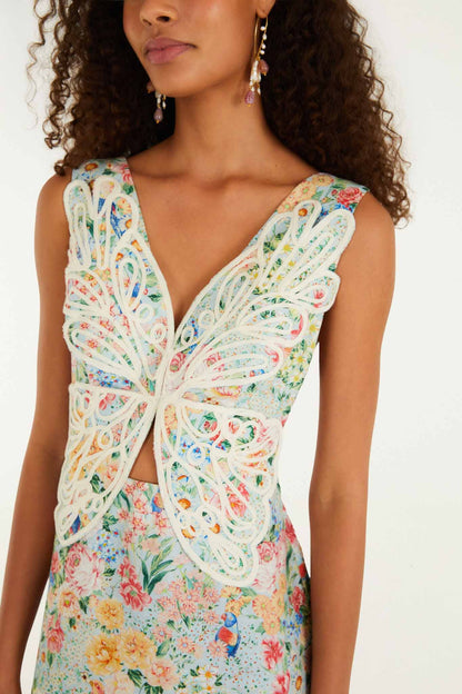 Rendeira  Sleeveless Midi Dress