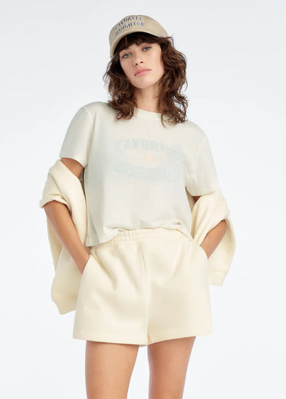 The Cropped Favorite Daughter Tee - Gardenia Light Sage