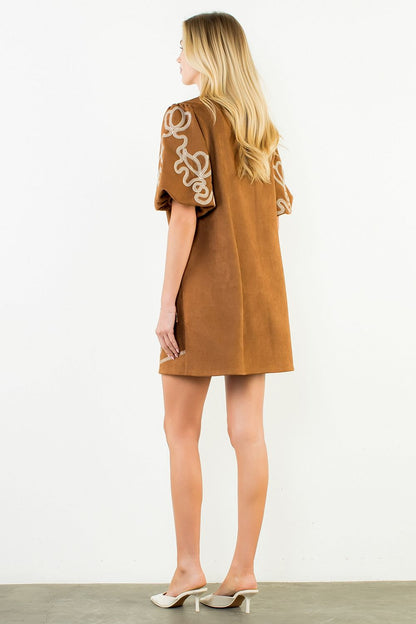 Maribel Embroidered Mini Dress