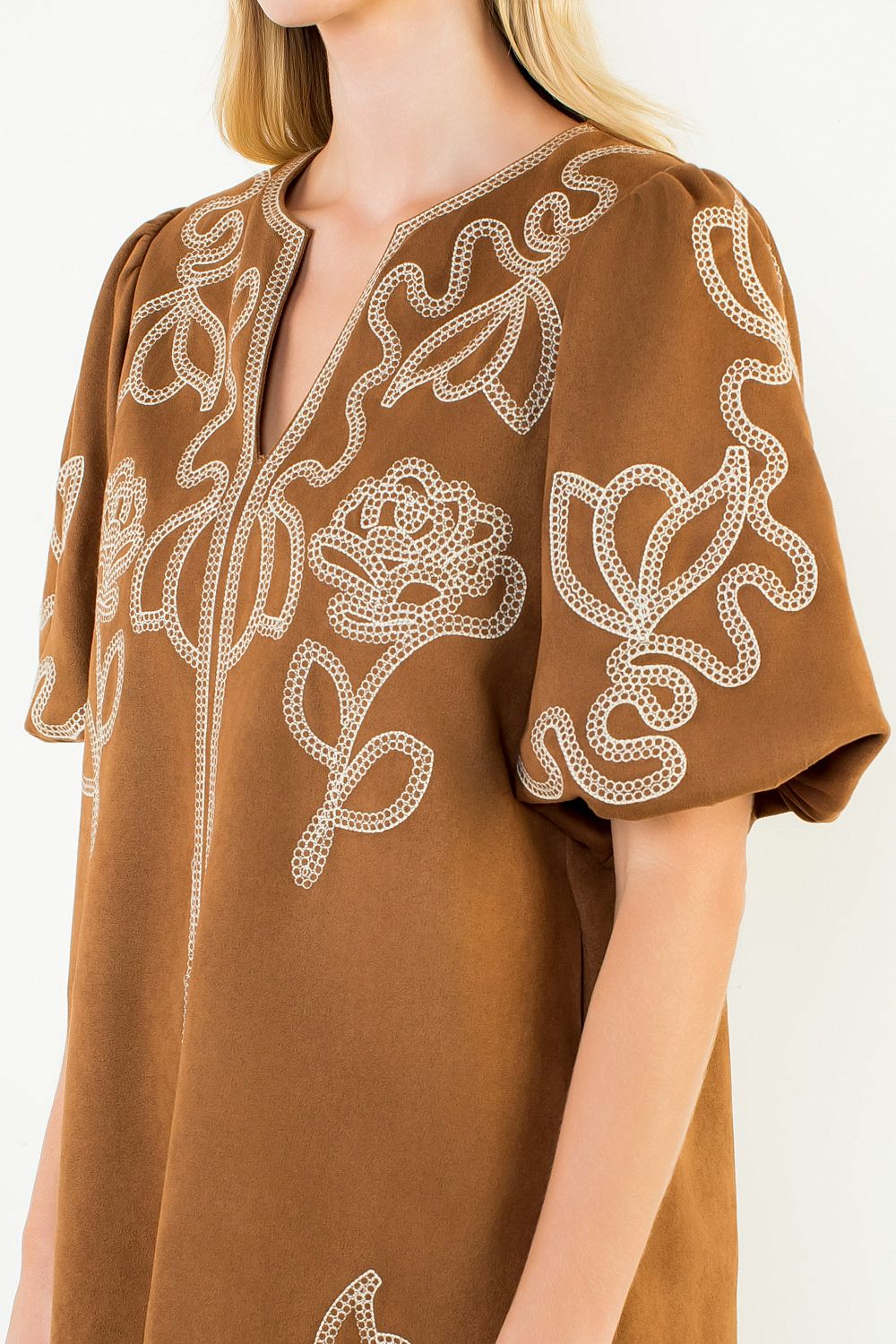 Maribel Embroidered Mini Dress