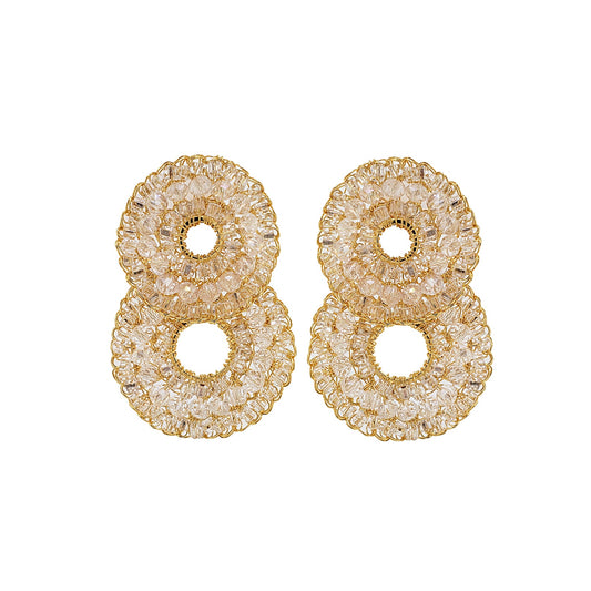 Gush Pearl  Earrings - Clear Gold
