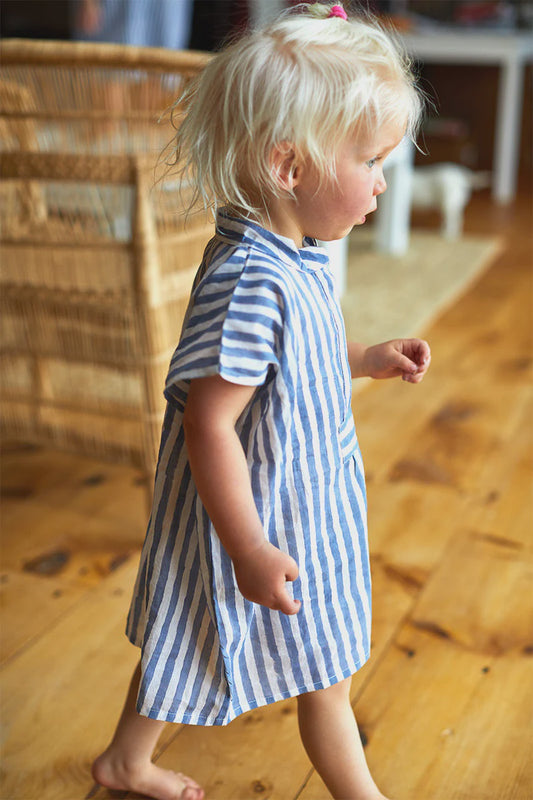 Little Fry Caftan - Ocean Stripe Organic