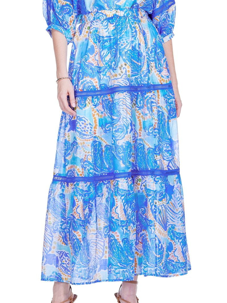 Nautical Whirl Tiered Skirt