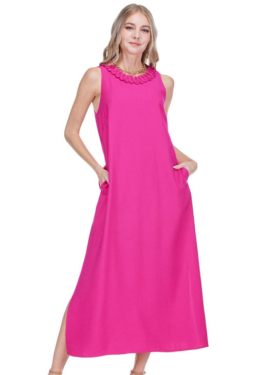 Berry Zig-Zag Column Dress