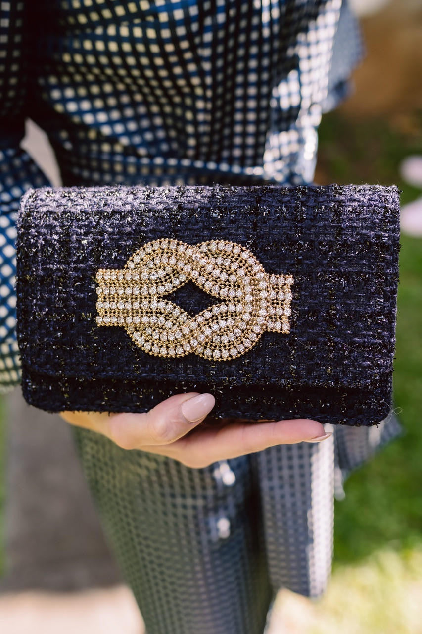 Coco Clutch - Rhinestone Knot