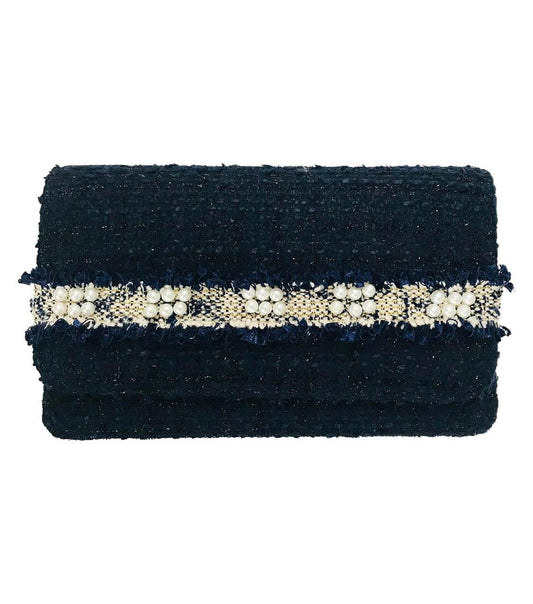 Coco Clutch - Pearl Beaded Ribbon