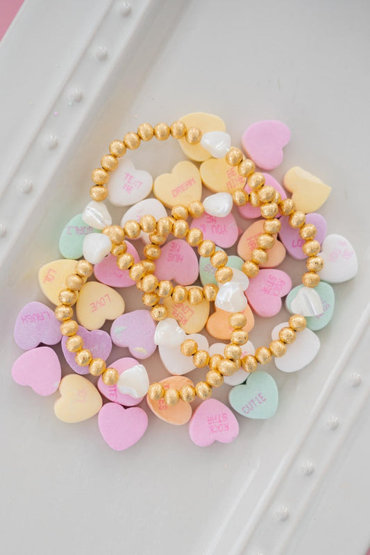 Georgia Triple Mother of Pearl Heart Bracelet