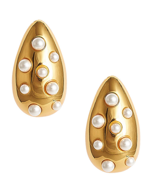 Mila Hoop - Gold & Pearl Earring