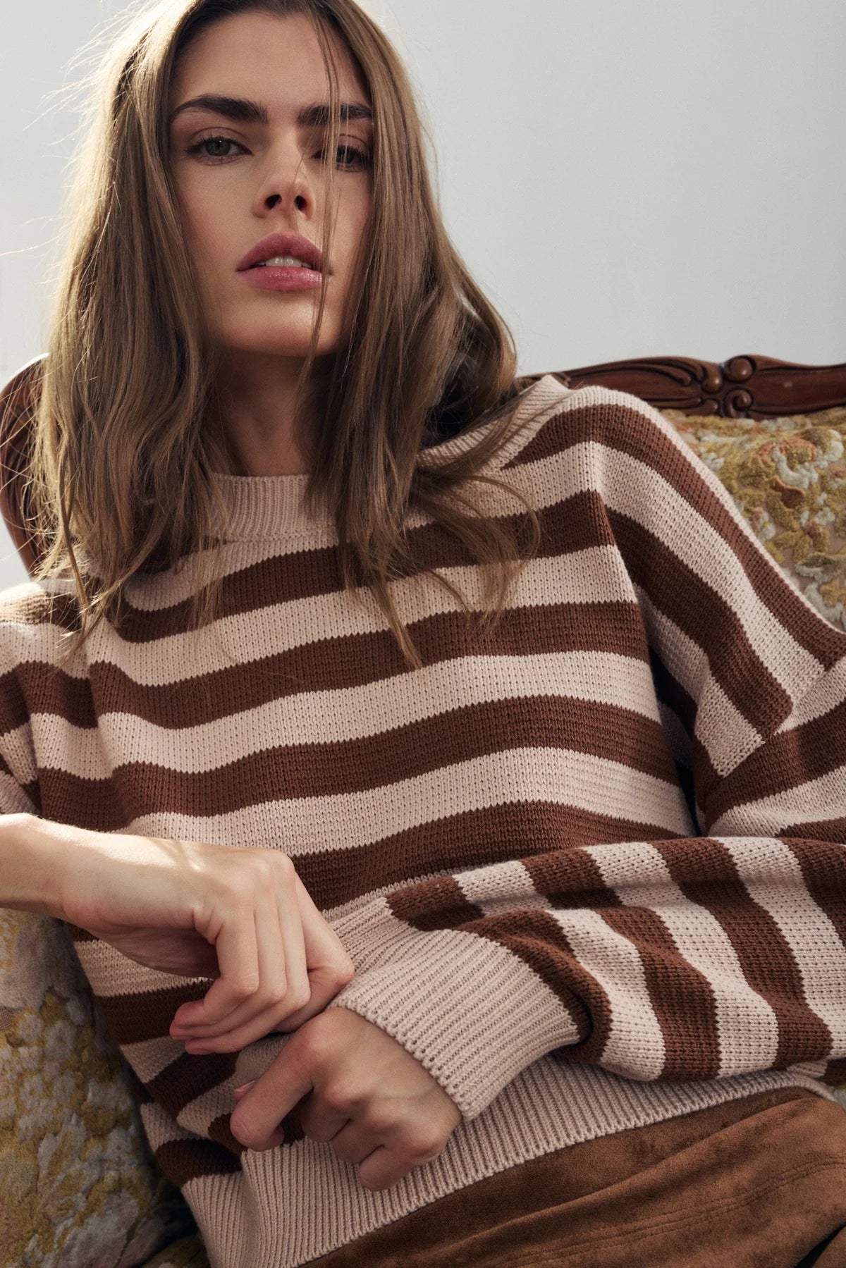 Lila Sweater - Moka Stripes