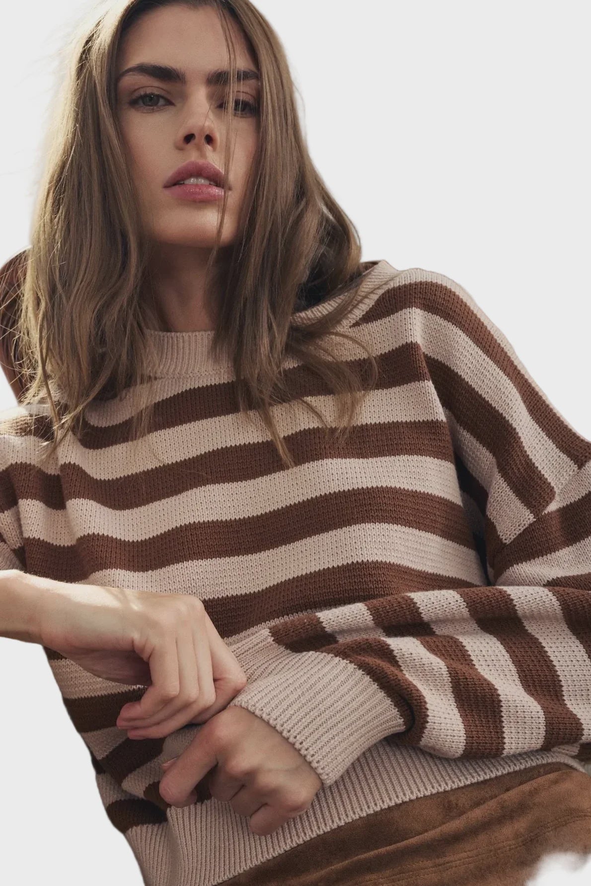 Lila Sweater - Moka Stripes