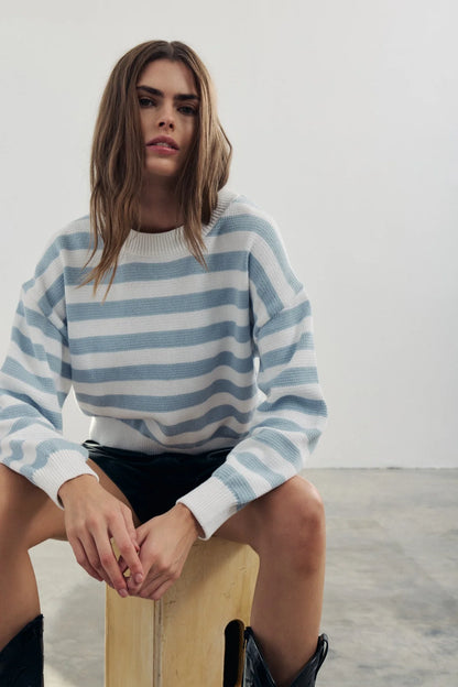 Lila Sweater - Winter White/Ice Blue
