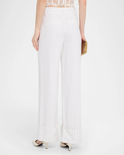 Raquel Pinstripe Linen Pants