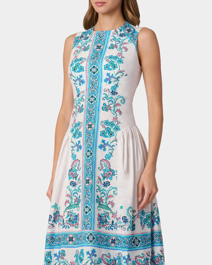 Adele Floral-Print Midi Dress