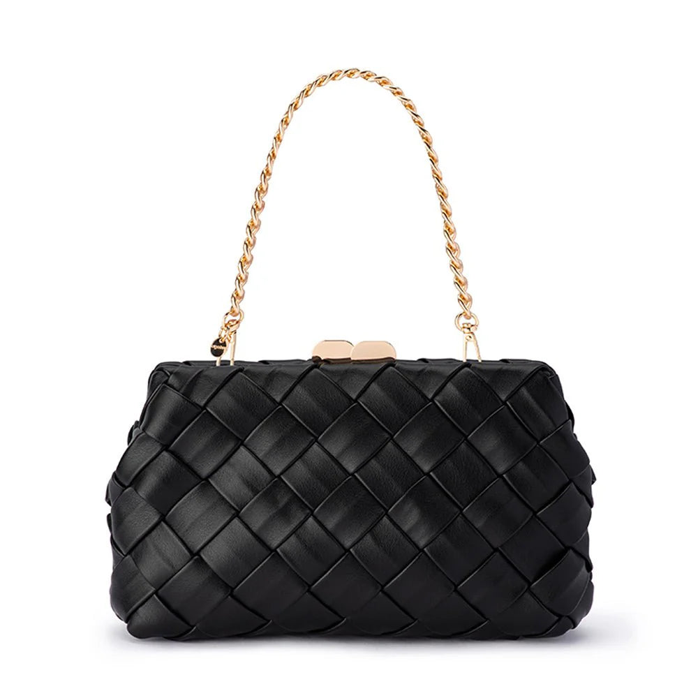 Quinn Woven Clutch - Black