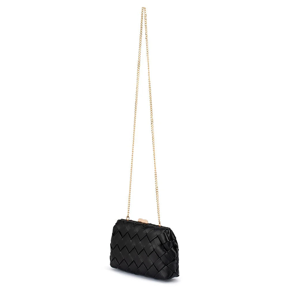 Quinn Woven Clutch - Black