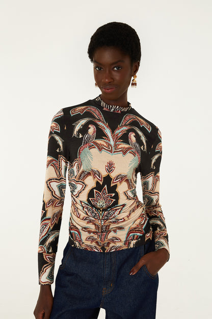 Tapestry Dream Long Sleeve Jersey Blouse