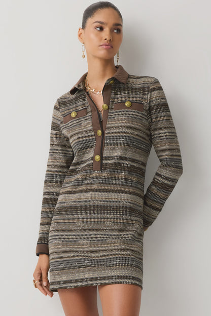 Maria Printed Long Sleeve Mini Dress