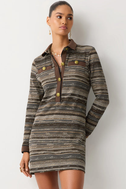 Maria Printed Long Sleeve Mini Dress