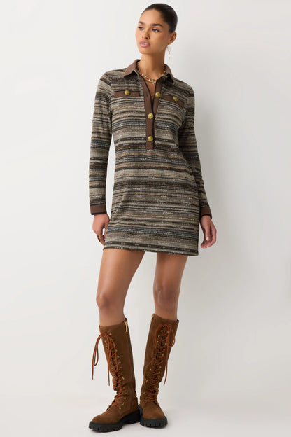 Maria Printed Long Sleeve Mini Dress