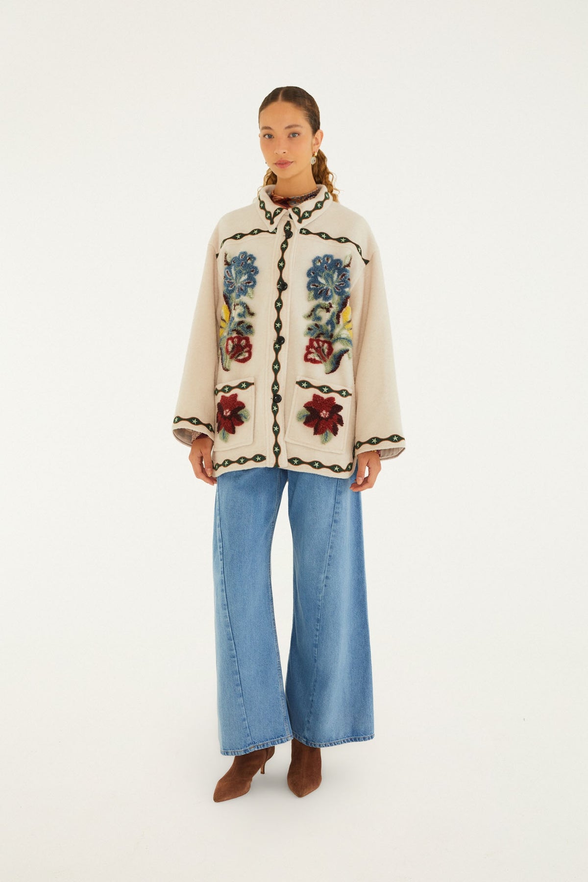 Lunar Boho Cropped Fleece Jacket