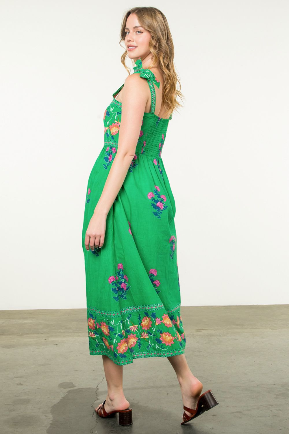 Parakeet Blossom Midi Dress