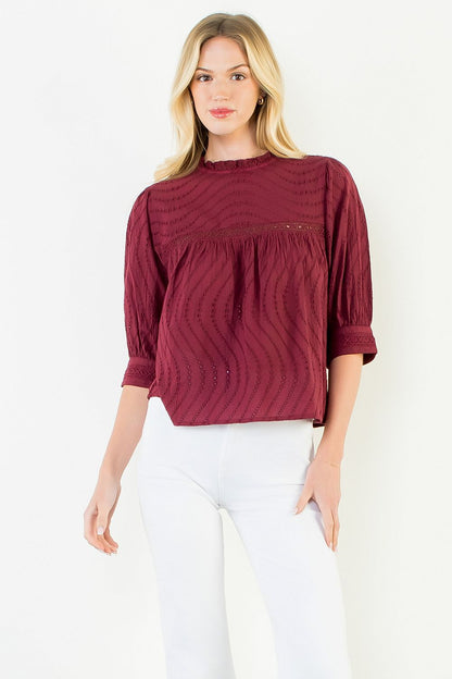 The Merlot Textured Top