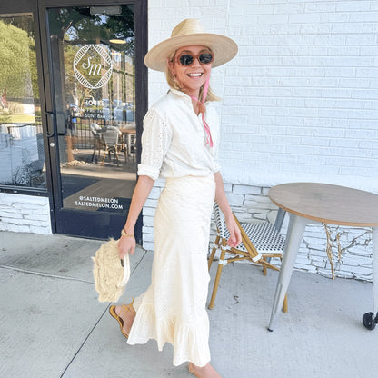 Ivory Eyelet Vienna Sarong